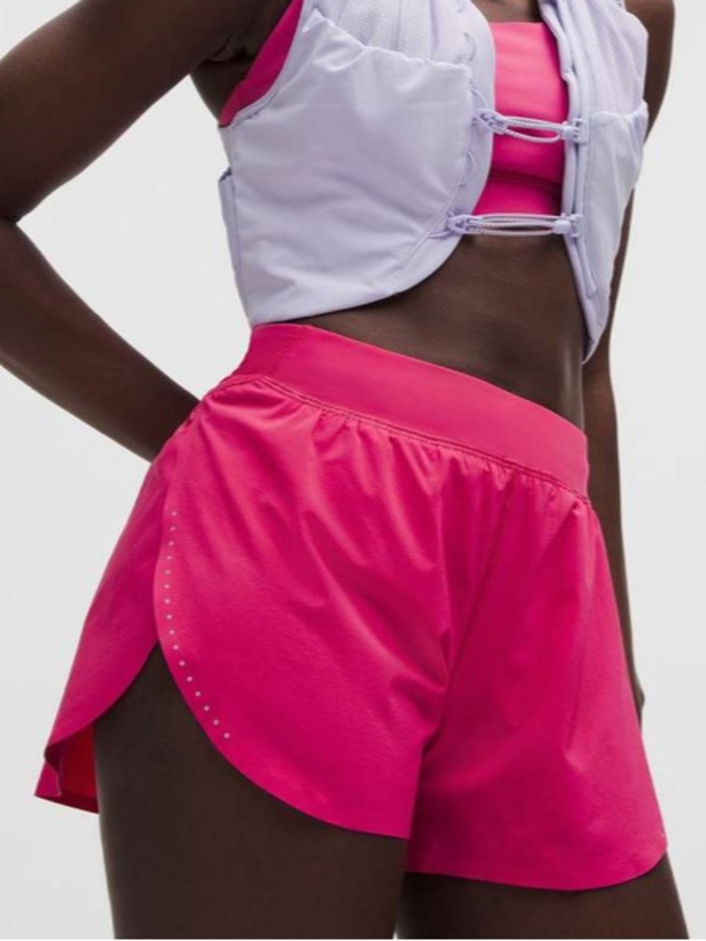 Lululemon Fast and Free High Rise Classic Fit Split Short 3" Raspberry Coulis 8